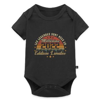 Millésime 2022 Cadeau 2e Anniversaire 2 ans - Body à manches courtes Premium Bébé - noir - Devant