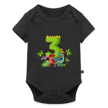 3 ans anniversaire dinosaure dinosaure j’ai 3 ans - Body à manches courtes Premium Bébé - noir - Devant
