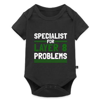 Computer Computer Work Funny Sayings Layer 8 - Baby Premium short-sleeve bodysuit - black - Front