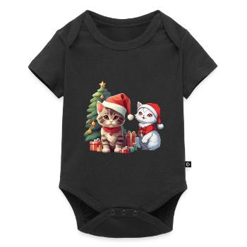Christmas Christmas Cat Cats Nicholas Xmas - Baby Premium short-sleeve bodysuit - black - Front