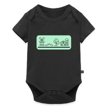 Dorfkind - LandeiLiebe - Baby Premium Kurzarmbody - Schwarz - Vorne