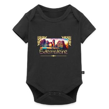 Externsteine – Magie in Stein und Zeit - Baby Premium Kurzarmbody - Schwarz - Vorne