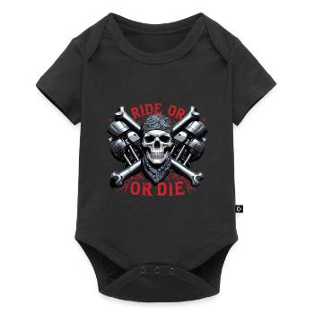 Motorcycle Skull Ride or Die Biker Chopper Rock - Baby Premium short-sleeve bodysuit - black - Front