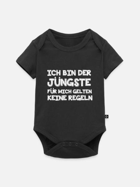 Ich bin der Jüngste - Baby Premium Kurzarmbody - Schwarz