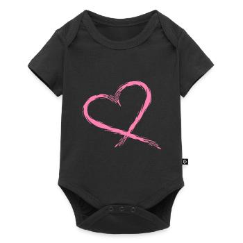 Herz Rosa - Baby Premium Kurzarmbody - Schwarz - Vorne