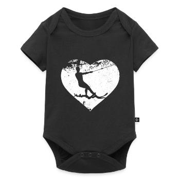 Water skiing Waterskiing Water skiers - Baby Premium short-sleeve bodysuit - black - Front