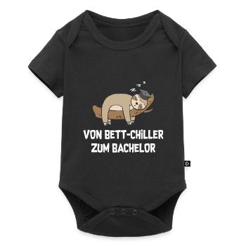 Vom Bett-Chiller zum Bachelor Studenten Faultier - Baby Premium Kurzarmbody - Schwarz - Vorne