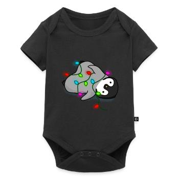 Reclining Penguin Baby Christmas - Baby Premium short-sleeve bodysuit - black - Front
