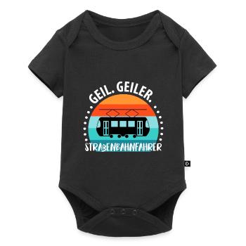 Straßenbahnfahrer Straßenbahn Stadtbahn Tram - Baby Premium Kurzarmbody - Schwarz - Vorne
