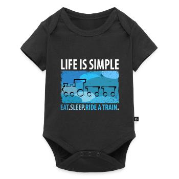 Train Railway Railway Trains Train drivers - Baby Premium short-sleeve bodysuit - black - Front