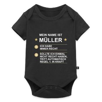 Müller - Baby Premium Kurzarmbody - Schwarz - Vorne