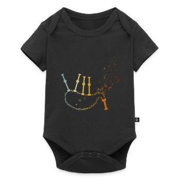 Cornemuse Musique Notes Cornemuse Joueurs de cornemuse - Body à manches courtes Premium Bébé - noir - Devant