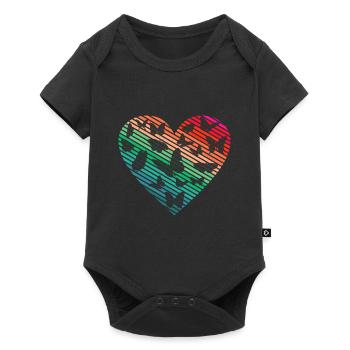 Butterfly Heart Papillons mignons - Body à manches courtes Premium Bébé - noir - Devant