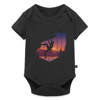 Felsklettern Kletterer Bergsteigen - Baby Premium Kurzarmbody - Schwarz - Vorne