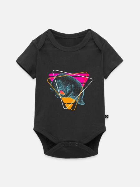 Vaporwave Manati - Baby Premium Kurzarmbody - Schwarz