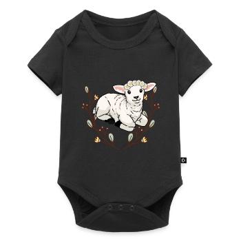 Summer flowers sheep lamb mutton ram children - Baby Premium short-sleeve bodysuit - black - Front