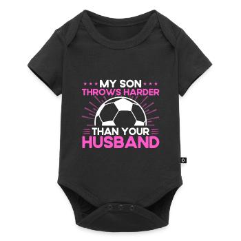 Fils Fan de sport Maman Cadeau - Body à manches courtes Premium Bébé - noir - Devant
