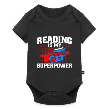 Reading is my superpower Read Book Gift - Baby Premium short-sleeve bodysuit - black - Front