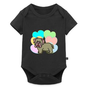 Chien Anniversaire Cœurs Propriétaire de chien Enfants Chiens - Body à manches courtes Premium Bébé - noir - Devant