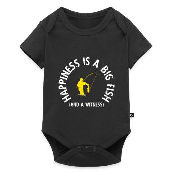 Angler Spruch zum Angeln Angel - Baby Premium Kurzarmbody - Schwarz - Vorne