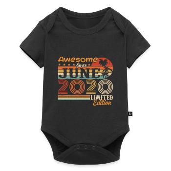 June 2020 Retro Vintage Juni 2020 birthday - Baby Premium Kurzarmbody - Schwarz - Vorne