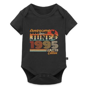 June 1995 Retro Vintage Juni 1995 birthday - Baby Premium short-sleeve bodysuit - black - Front