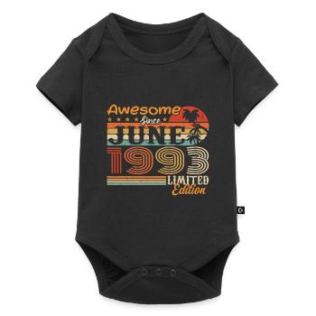 Juin 1993 Retro Vintage Juni 1993 anniversaire - Body à manches courtes Premium Bébé - noir - Devant