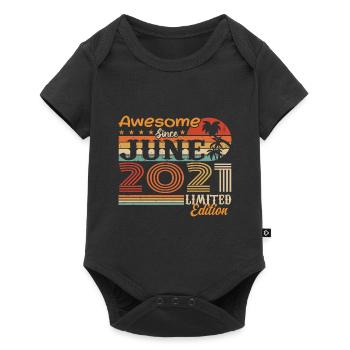 June 2021 Retro Vintage Juni 2021 birthday - Baby Premium short-sleeve bodysuit - black - Front