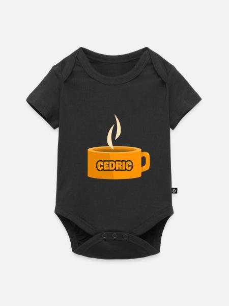 Cedric als Teetasse - Baby Premium Kurzarmbody - Schwarz