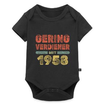1958 - Baby Premium Kurzarmbody - Schwarz - Vorne