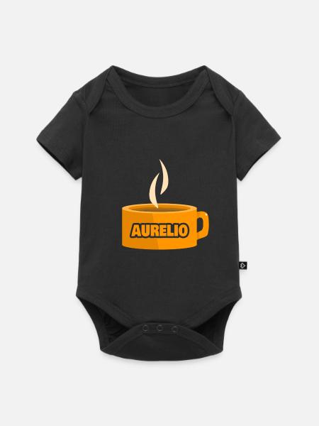 Aurelio als Teetasse - Baby Premium Kurzarmbody - Schwarz