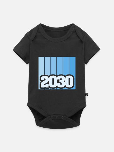 Zahl 2030 - Baby Premium Kurzarmbody - Schwarz