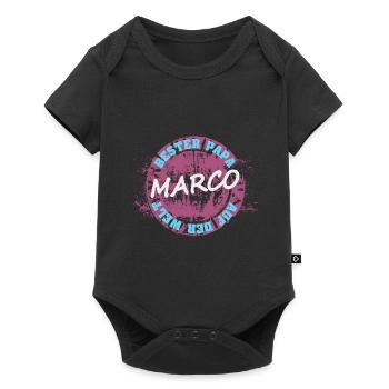 Marco als Vatertag - Baby Premium Kurzarmbody - Schwarz - Vorne