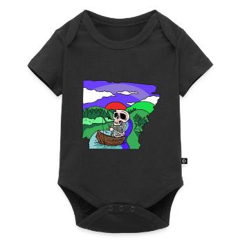 Angler, Skeleton Fishing, Fishing, Hobby, Fishing, Nature - Baby Premium short-sleeve bodysuit - black - Front