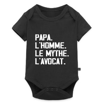 Papa L'homme Le Mythe L'avocat - Body à manches courtes Premium Bébé - noir - Devant