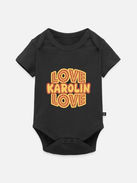 Vorname Karolin - Baby Premium Kurzarmbody - Schwarz