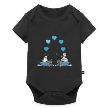 Seagulls Seagull Love Heart Valentine Sailor Boat - Baby Premium short-sleeve bodysuit - black - Front
