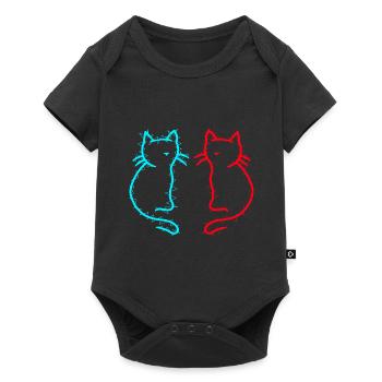 80s 90s Retro Vintage Cats Cat Kitten - Baby Premium short-sleeve bodysuit - black - Front