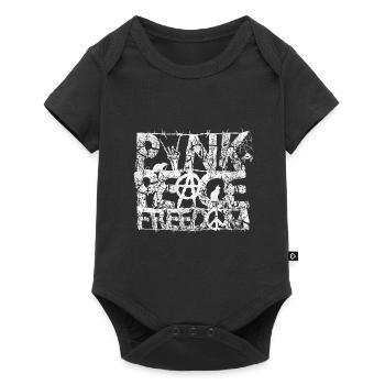 Punk Peace Freedom Distressed Graphic Typography - Baby Premium short-sleeve bodysuit - black - Front