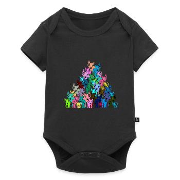 Cats Cats Cats in colorful color patterns Children - Baby Premium short-sleeve bodysuit - black - Front