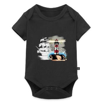 Horror ghost ship Fantasy Maritime Sailor Coast - Baby Premium short-sleeve bodysuit - black - Front
