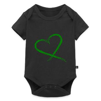 Herz Design Vektor - Baby Premium Kurzarmbody - Schwarz - Vorne