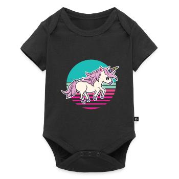 Unicorn Licorne Cheval Fabelwesen Unicorns - Body à manches courtes Premium Bébé - noir - Devant