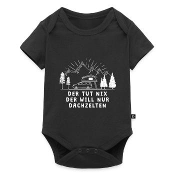 Der Tut Nix Dachzelten I Dachzelt Camping Outdoor - Baby Premium Kurzarmbody - Schwarz - Vorne
