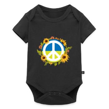 Peace For Ukraine Sunflower - Baby Premium short-sleeve bodysuit - black - Front