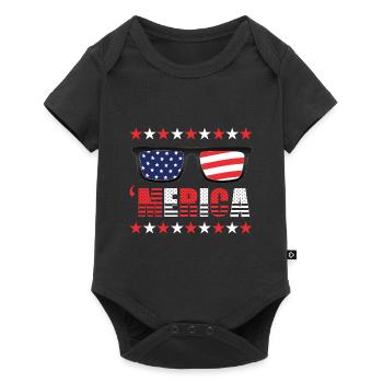 Sonnenbrille USA 4. Juli Merica - Baby Premium Kurzarmbody - Schwarz - Vorne