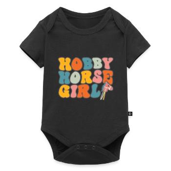Hobby Horsing Retro Design with Hobbyhorse - Baby Premium short-sleeve bodysuit - black - Front