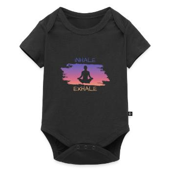 Inhale Exhale Namaste - Baby Premium Kurzarmbody - Schwarz - Vorne