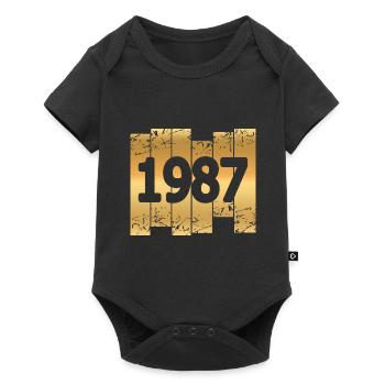 Gold 1987 - Baby Premium Kurzarmbody - Schwarz - Vorne