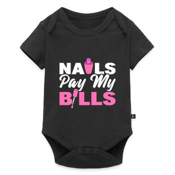 Nail Art Maniküre - Baby Premium Kurzarmbody - Schwarz - Vorne